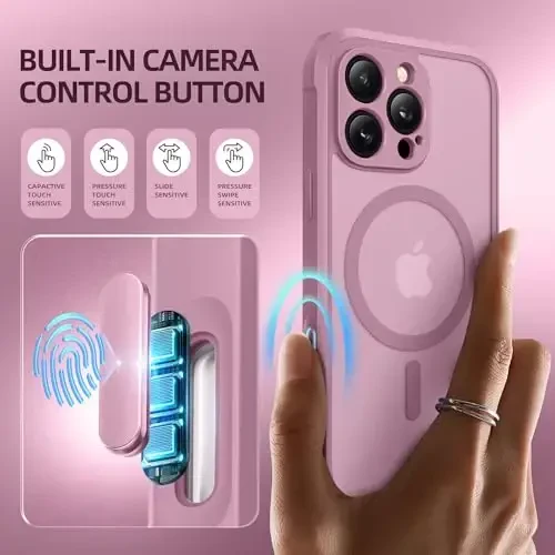 BERFY for iPhone 16 Pro Case, Compatible with MagSafe, Built-in Privacy Screen Protector and Camera Protection, Anti-Spy Full Body Shockproof Matte Phone Case for 16 Pro 6.3