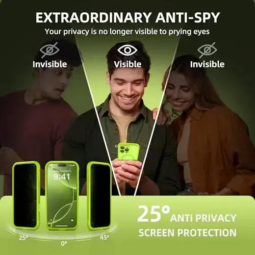 BERFY for iPhone 16 Pro Case, Compatible with MagSafe, Built-in Privacy Screen Protector and Camera Protection, Anti-Spy Full Body Shockproof Matte Phone Case for 16 Pro 6.3