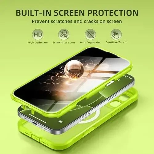 BERFY for iPhone 16 Pro Case, Compatible with MagSafe, Built-in Privacy Screen Protector and Camera Protection, Anti-Spy Full Body Shockproof Matte Phone Case for 16 Pro 6.3