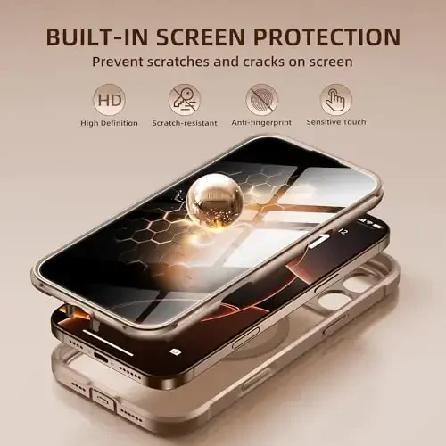 BERFY for iPhone 16 Pro Case, Compatible with MagSafe, Built-in Privacy Screen Protector and Camera Protection, Anti-Spy Full Body Shockproof Clear Phone Case for 16 Pro 6.3