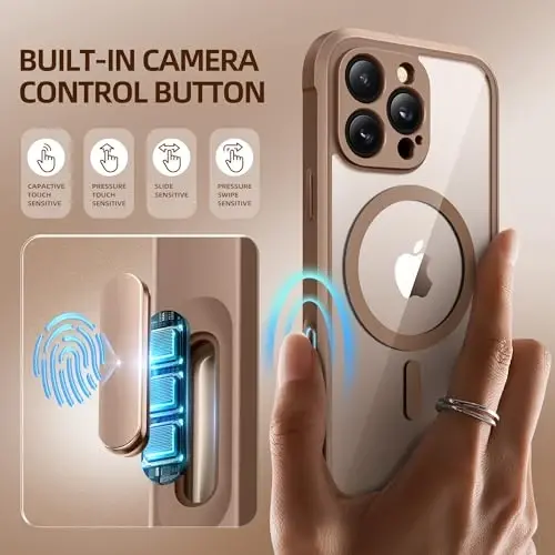 BERFY for iPhone 16 Pro Case, Compatible with MagSafe, Built-in Privacy Screen Protector and Camera Protection, Anti-Spy Full Body Shockproof Clear Phone Case for 16 Pro 6.3