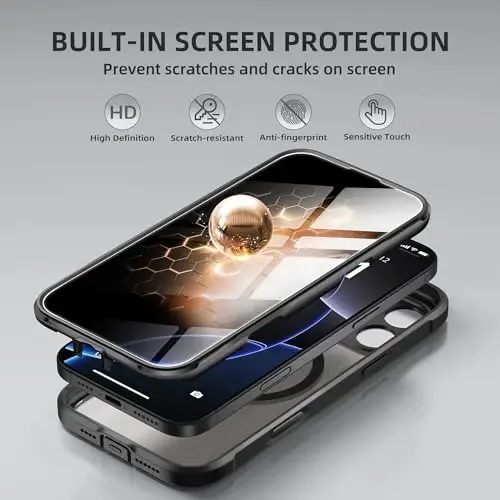 BERFY Magnetic for iPhone 16 Pro Case, Compatible with MagSafe, Built-in Privacy Screen Protector and Upgraded Camera Protection, Anti-Spy Full Body Shockproof Phone Case for 16 Pro 6.3