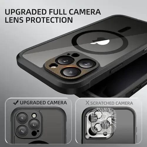 BERFY for iPhone 16 Pro Case, Compatible with MagSafe, Built-in Privacy Screen Protector and Camera Protection, Anti-Spy Full Body Shockproof Clear Phone Case for 16 Pro 6.3