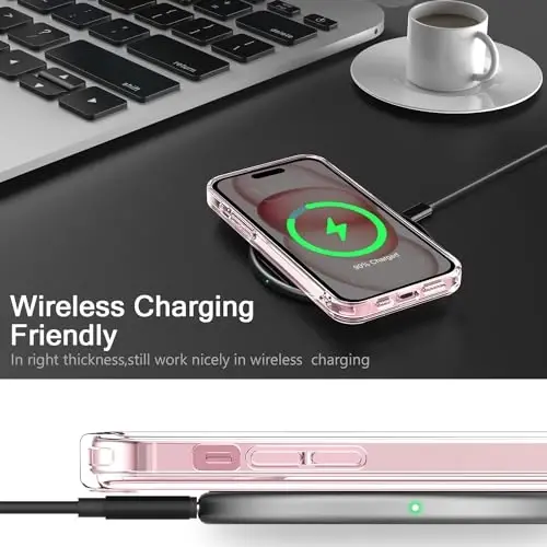 bicol for iPhone 16 Pro Case with Screen Protector, Enhanced Camera Protection, Crystal Acrylic Clear with Fashionable Designs for Girls Women, Slim Fit Protective Phone Cover, Colorful Succulents - 4