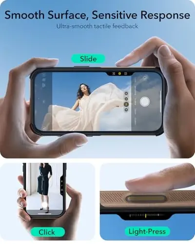 ESR for iPhone 16 Pro Case, 7X Military-Grade Drop Protection, Shock-Absorbing Rugged Cover with Camera Control Button, MagSafe Accessories Compatible, Cyber Series, Desert Titanium - 4