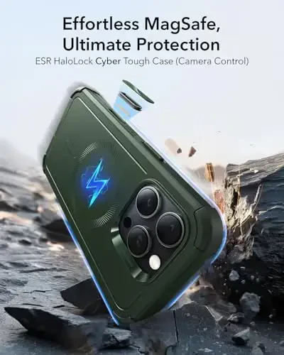 ESR for iPhone 16 Pro Case, 7X Military-Grade Drop Protection, Shock-Absorbing Rugged Cover with Camera Control Button, MagSafe Accessories Compatible, Cyber Series, Army Green - ESR (1)