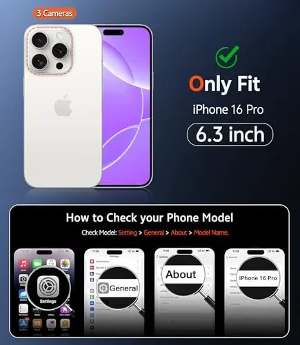 FNTCASE for iPhone 16 Pro Case: Magnetic Matte Translucent Phone Cases with Screen Protector and Lens Protection Durable Textured Rugged Shockproof Protective Slim Cell Cover (C-Purple) - 2