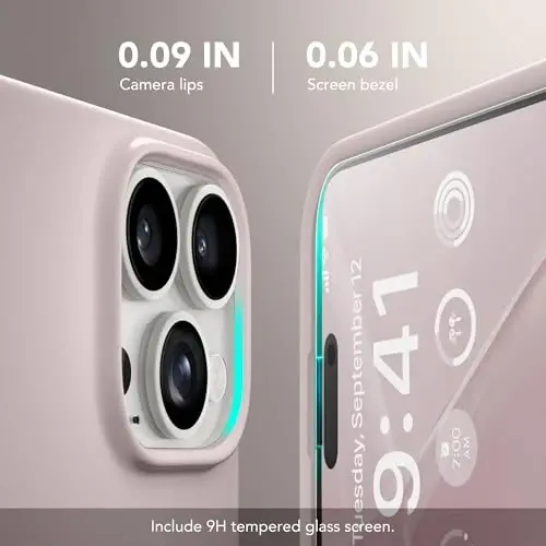 GONEZ Magnetic for iPhone 16 Pro Case, Compatible with MagSafe, [Screen Protector + Camera Lens Protector], Silicone Shockproof Anti-Scratch Protective Phone Case 6.3 inch, Light Taro - 5