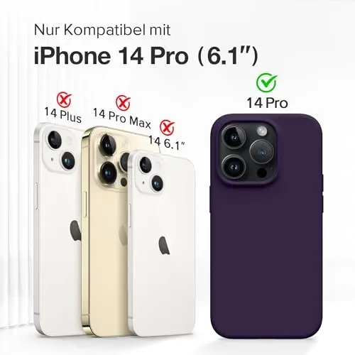 GONEZ Magnetic for iPhone 16 Pro Case, Compatible with MagSafe, [Screen Protector + Camera Lens Protector], Silicone Shockproof Anti-Scratch Protective Phone Case 6.3 inch, Deep Purple - 2