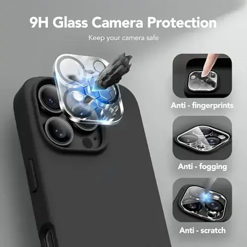 GONEZ Magnetic for iPhone 16 Pro Case, Compatible with MagSafe, [Screen Protector + Camera Lens Protector], Silicone Shockproof Anti-Scratch Protective Phone Case 6.3 inch, Black - 6