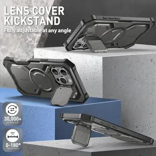 i-Blason for iPhone 16 Pro Case MagSafe, [Camera Control Button] [Built-in Screen Protector] [Camera Cover Stand], Military Protection Phone Case for iPhone 16 Pro, Armorbox Series, Tigray - 5