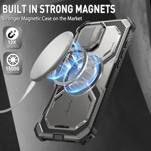 i-Blason for iPhone 16 Pro Case MagSafe, [Camera Control Button] [Built-in Screen Protector] [Camera Cover Stand], Military Protection Phone Case for iPhone 16 Pro, Armorbox Series, Tigray - 4
