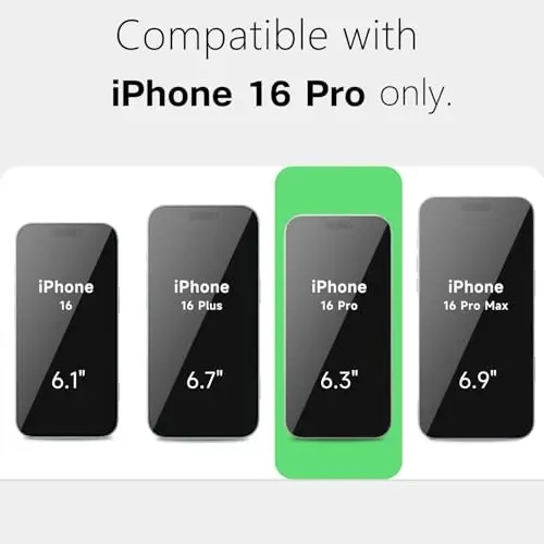 LoeoeL for iPhone 16 Pro Case Clear, Transparent Hybrid 16 Pro Phone Case [Hard Plastic & Soft Silicone Bumper] Acrylic Non Yellowing Thin Slim Protective Cover for Women, Black - 2