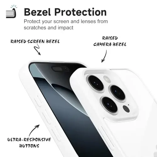 iPhone 16 Pro için LoeoeL Kılıfı Şeffaf, Transparan Hibrit 16 Pro Telefon Kılıfı [Sert Plastik & Yumuşak Silikon Tampon] Akrilik Sararmayan İnce Koruyucu Kapak Kadınlar için, Beyaz - 4
