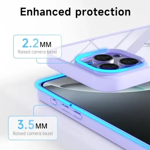 LoeoeL for iPhone 16 Pro Case Clear, Transparent Hybrid 16 Pro Phone Case [Hard Plastic & Soft Silicone Bumper] Acrylic Non Yellowing Thin Slim Protective Cover for Women, Purple Lavender - 5