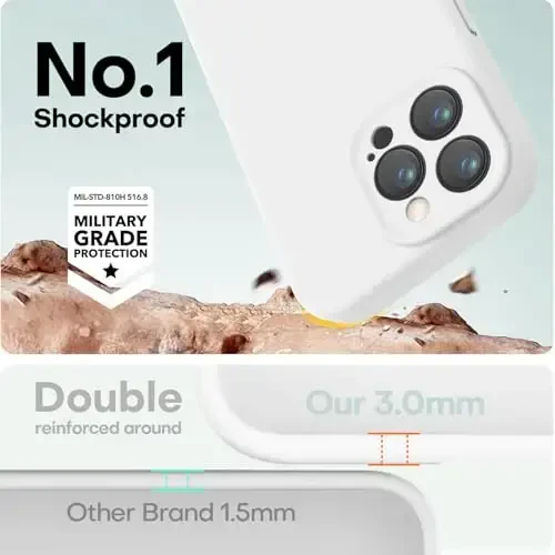 LOVE 3000 Designed for iPhone 16 Pro Case, Premium Silicone with [Soft Anti-Scratch Microfiber Lining] Shockproof Protective Phone Case for Men Women Girls 6.3