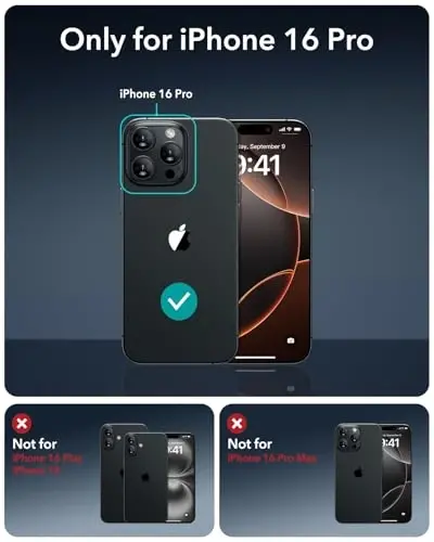 ESR for iPhone16 Pro Case with MagSafe, Supports Magnetic Charging, Smooth & Slim Silicone Case, Shockproof,for iPhone 16 Pro 6.3 inch Black - 2