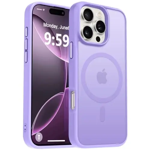 MOCCA Strong Magnetic for iPhone 16 Pro Phone Case, [Compatible with Magsafe][16FT Mil-Grade Drop Protection] Slim Thin Translucent Matte Protective Cover Case for iPhone 16 Pro Case, Light Purple - 1