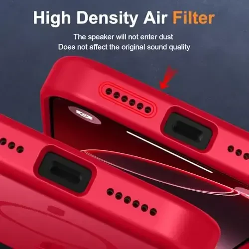 MOCCA Strong Magnetic for iPhone 16 Pro Phone Case, [Compatible with Magsafe][16FT Mil-Grade Drop Protection] Slim Thin Translucent Matte Protective Cover Case for iPhone 16 Pro Case, Red - 6