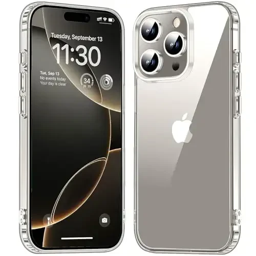 MOZOTER for iPhone 16 Pro Case Clear,[Anti-Yellowing] [Non-Slip] Shockproof Bumper Phone Cover,Slim Thin Cute Case for iPhone 16 Pro 6.3 inch-Clear - 1