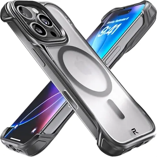 REBEL Case for iPhone 16 Pro [Frosted Flex Series] Exposed Sides for Comfort, Strong MagSafe Compatible, Clear Matte Texture, Protective Shockproof, Upgraded Frameless Cover, 6.3 Inch Phone 2024 - 1