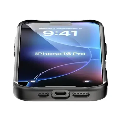 REBEL Case for iPhone 16 Pro [Gen-6 Aramid Fiber] Strong MagSafe Compatible, Grippy Sides, Shockproof Corners, Metal Lens + Buttons, Upgraded Protective Design, 6.3 Inch Phone 2024 (Black) - 5