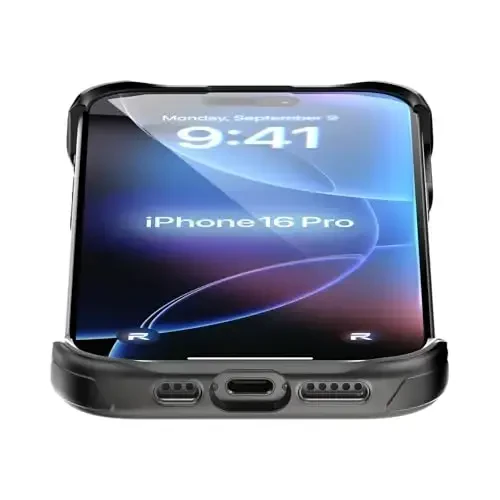 REBEL Phone Case for iPhone 16 Pro [Flex Series] Exposed Sides for Comfort, Aramid Fiber, Strong MagSafe Compatible, Shockproof, Metal Lens, Protective Frameless Design, 6.3 Inch 2024 (Flex) - 3