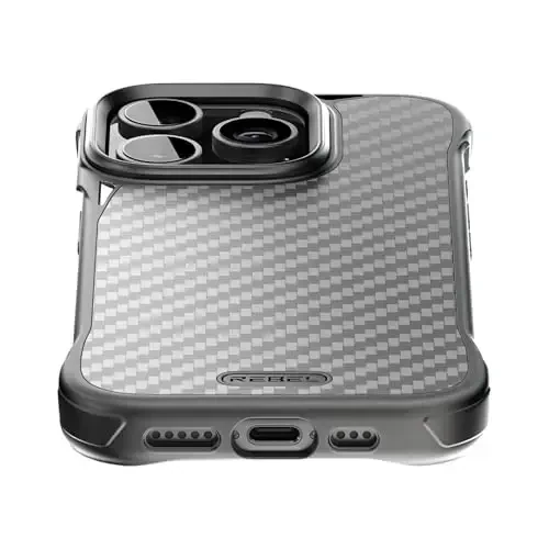 REBEL Phone Case for iPhone 16 Pro [Flex Series] Exposed Sides for Comfort, Aramid Fiber, Strong MagSafe Compatible, Shockproof, Metal Lens, Protective Frameless Design, 6.3 Inch 2024 (Flex) - 4