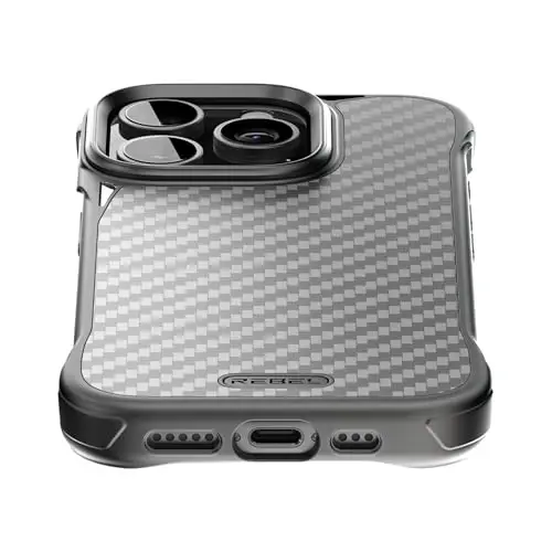 REBEL Phone Case for iPhone 16 Pro [Flex Series] Exposed Sides for Comfort, Aramid Fiber, Strong MagSafe Compatible, Shockproof, Metal Lens, Protective Frameless Design, 6.3 Inch 2024 (Flex) - 4