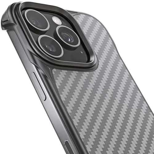 REBEL Phone Case for iPhone 16 Pro [Flex Series] Exposed Sides for Comfort, Aramid Fiber, Strong MagSafe Compatible, Shockproof, Metal Lens, Protective Frameless Design, 6.3 Inch 2024 (Flex) - 5