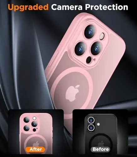 iPhone 16 Pro için SPIDERCASE Kılıfı, Manyetik Yarı Saydam [2+Tam Kaplama Temperli Cam Ekran Koruyucu] [Tam Kamera Koruması] Parmak İzi Önleyici Çizilmez iPhone 16 Pro 6,3