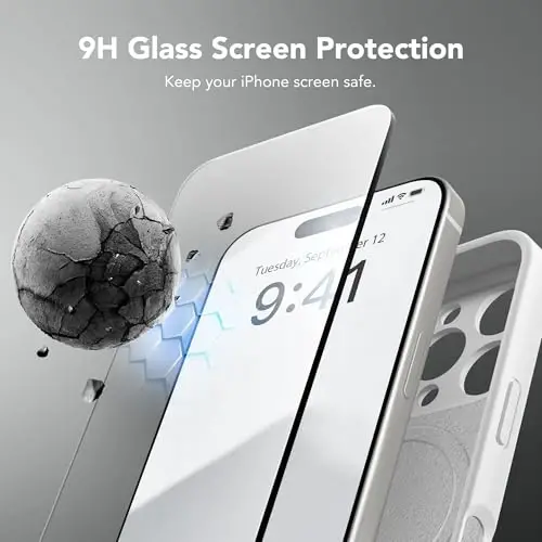 SuydanBox Magnetic for iPhone 16 Pro Case, Compatible with MagSafe, [Full Camera Protection][Screen Protector] Silicone Shockproof Protective Phone Case for iPhone 16 Pro 6.3