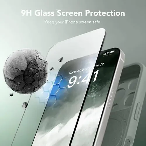 SuydanBox Magnetic for iPhone 16 Pro Case, Compatible with MagSafe, [Full Camera Protection][Screen Protector] Silicone Shockproof Protective Phone Case for iPhone 16 Pro 6.3