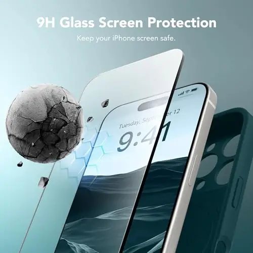 SuydanBox Magnetic for iPhone 16 Pro Case, Compatible with MagSafe, [Full Camera Protection][Screen Protector] Silicone Shockproof Protective Phone Case for iPhone 16 Pro 6.3