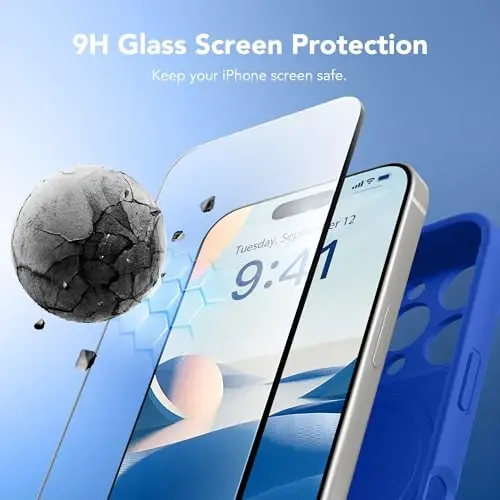 SuydanBox Magnetic for iPhone 16 Pro Case, Compatible with MagSafe, [Full Camera Protection][Screen Protector] Silicone Shockproof Protective Phone Case for iPhone 16 Pro 6.3