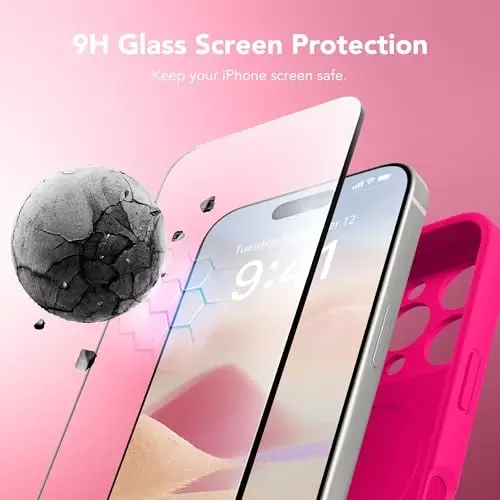 SuydanBox Magnetic for iPhone 16 Pro Case, Compatible with MagSafe, [Full Camera Protection][Screen Protector] Silicone Shockproof Protective Phone Case for iPhone 16 Pro 6.3