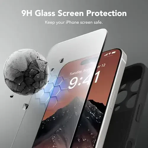 SuydanBox Magnetic for iPhone 16 Pro Case, Compatible with MagSafe, [Full Camera Protection][Screen Protector] Silicone Shockproof Protective Phone Case for iPhone 16 Pro 6.3