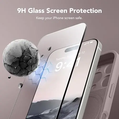SuydanBox Magnetic for iPhone 16 Pro Case, Compatible with MagSafe, [Full Camera Protection][Screen Protector] Silicone Shockproof Protective Phone Case for iPhone 16 Pro 6.3