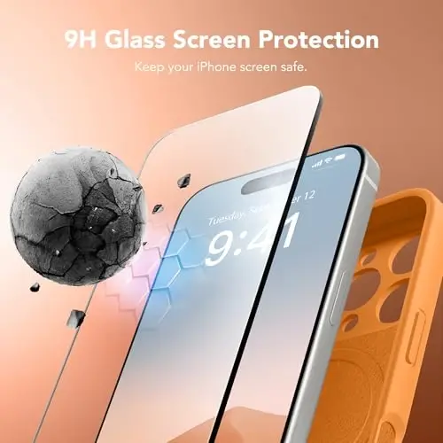 SuydanBox Magnetic for iPhone 16 Pro Case, Compatible with MagSafe, [Full Camera Protection][Screen Protector] Silicone Shockproof Protective Phone Case for iPhone 16 Pro 6.3