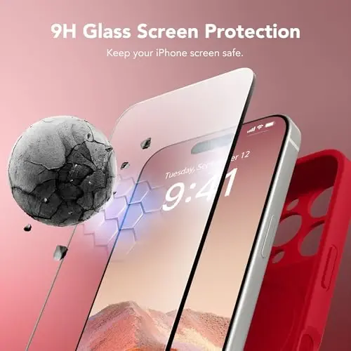 SuydanBox Magnetic for iPhone 16 Pro Case, Compatible with MagSafe, [Full Camera Protection][Screen Protector] Silicone Shockproof Protective Phone Case for iPhone 16 Pro 6.3