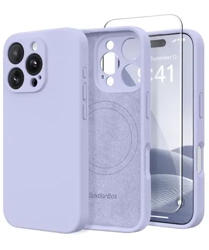SuydanBox Magnetic for iPhone 16 Pro Case, Compatible with MagSafe, [Full Camera Protection][Screen Protector] Silicone Shockproof Protective Phone Case for iPhone 16 Pro 6.3