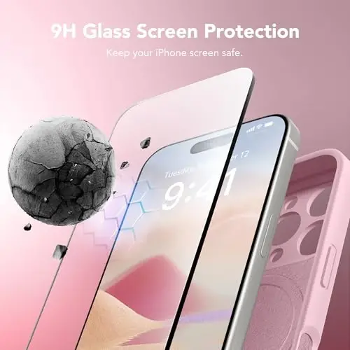 SuydanBox Magnetic for iPhone 16 Pro Case, Compatible with MagSafe, [Full Camera Protection][Screen Protector] Silicone Shockproof Protective Phone Case for iPhone 16 Pro 6.3