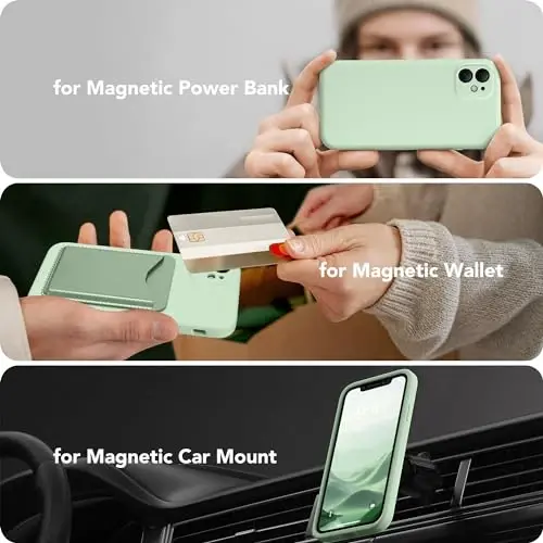 SuydanBox Magnetic for iPhone 16 Pro Case, Compatible with MagSafe, [Full Camera Protection][Screen Protector] Silicone Shockproof Protective Phone Case for iPhone 16 Pro 6.3