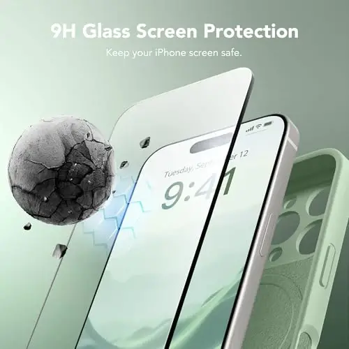 SuydanBox Magnetic for iPhone 16 Pro Case, Compatible with MagSafe, [Full Camera Protection][Screen Protector] Silicone Shockproof Protective Phone Case for iPhone 16 Pro 6.3