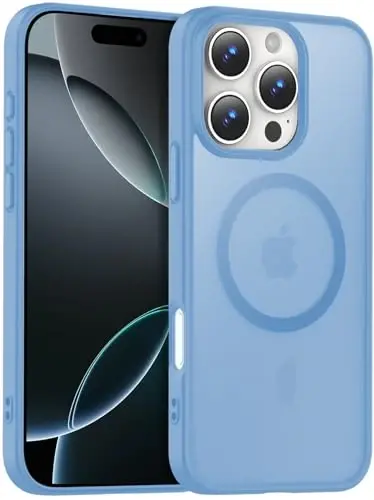 Temdan for iPhone 16 Pro Case, Compatible with Magsafe, Anti-Yellowing, Military-Grade Protection, Shockproof Slim Magnetic Phone Case Cover, Sierra Blue 