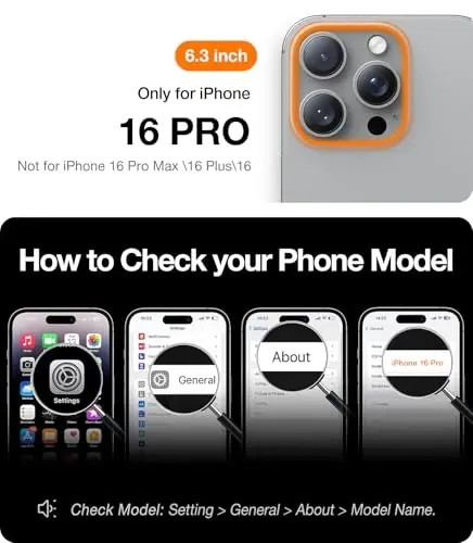 TORRAS Crystal Clear for iPhone 16 Pro Case, Ultra-Thin [Non-Yellowing] [Military Protection] Slim Fit Silicone TPU Cover for iPhone 16 Pro Phone Case, Soft, Black, 6.3 inch - TORRAS (1)