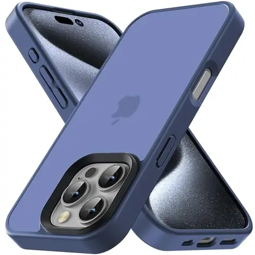 Yriklso for iPhone 16 Pro Phone Case, Shockproof for iPhone 16 Pro Case, Military Grade Drop Protection, Protective Hard Back Slim Translucent Case for iPhone 16 Pro 6.3'', Frosted Blue - 1