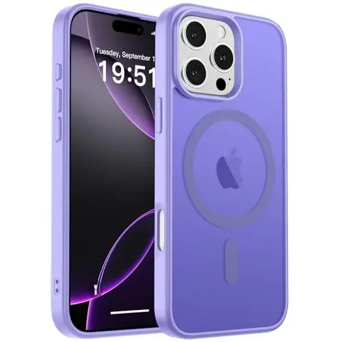 zapica Magnetic for iPhone 16 Pro Case, [Compatible with MagSafe] [Military Grade Drop Protection] Translucent Matte Shockproof Anti-Scratch Phone Case, Light Purple - ZAPICA (1)