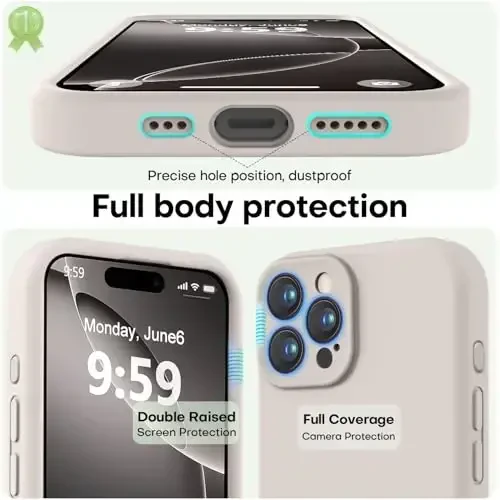 LOVE 3000 Designed for iPhone 16 Pro Case, Premium Silicone with [Soft Anti-Scratch Microfiber Lining] Shockproof Protective Phone Case for Men Women Girls 6.3