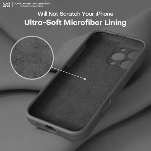 LOVE 3000 Designed for iPhone 16 Pro Case, Premium Silicone with [Soft Anti-Scratch Microfiber Lining] Shockproof Protective Phone Case for Men Women Girls 6.3
